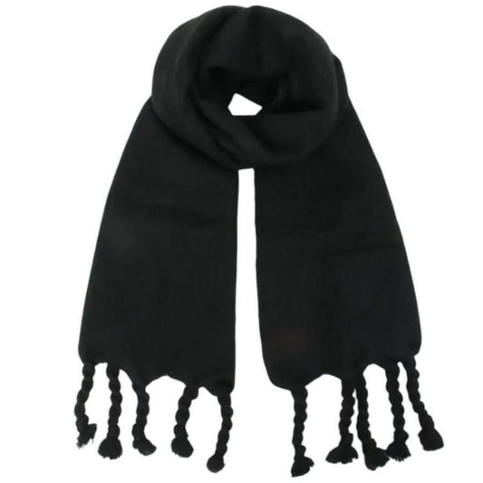 ALTROSE マフラー ショール ねじり タッセル ビッグマフラー  BLACK