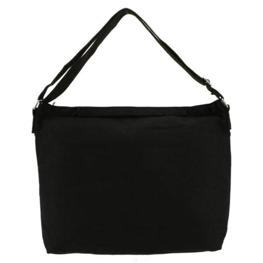 無地 キャンバス ショルダーバッグ BLACK