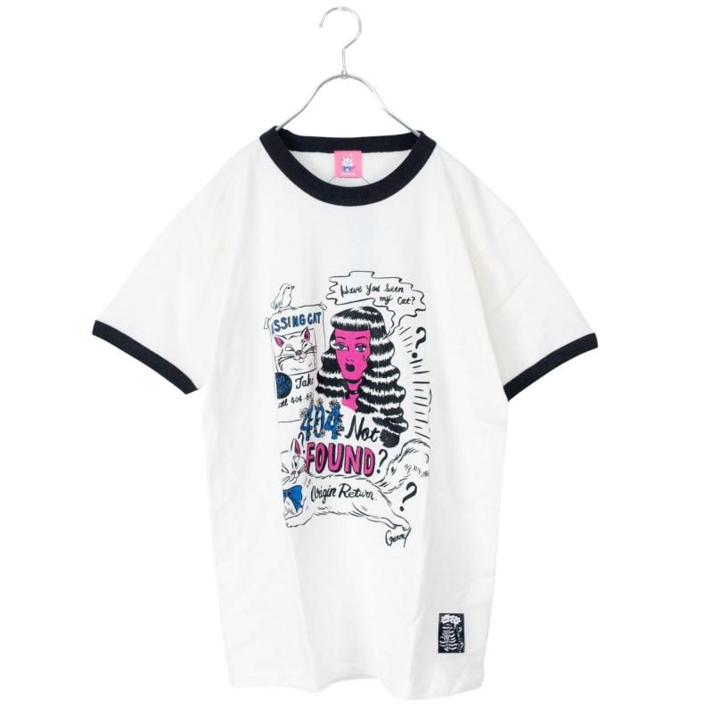 NOIKISU x Gummy 404 NOT FOUND 半袖Tシャツ SAMPLE RINGER WHITE
