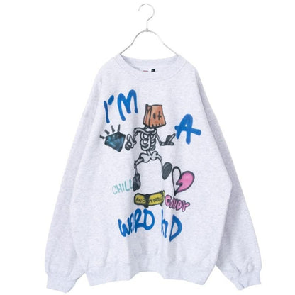 VISION STREET WEAR guernika Skull Skater スウェットシャツ GRAY