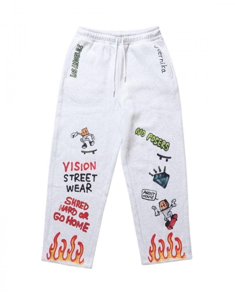 VISION STREET WEAR guernika All-Print スウェットパンツ GRAY