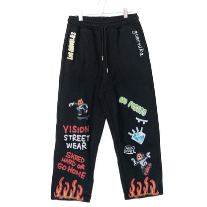 VISION STREET WEAR guernika All-Print スウェットパンツ BLACK