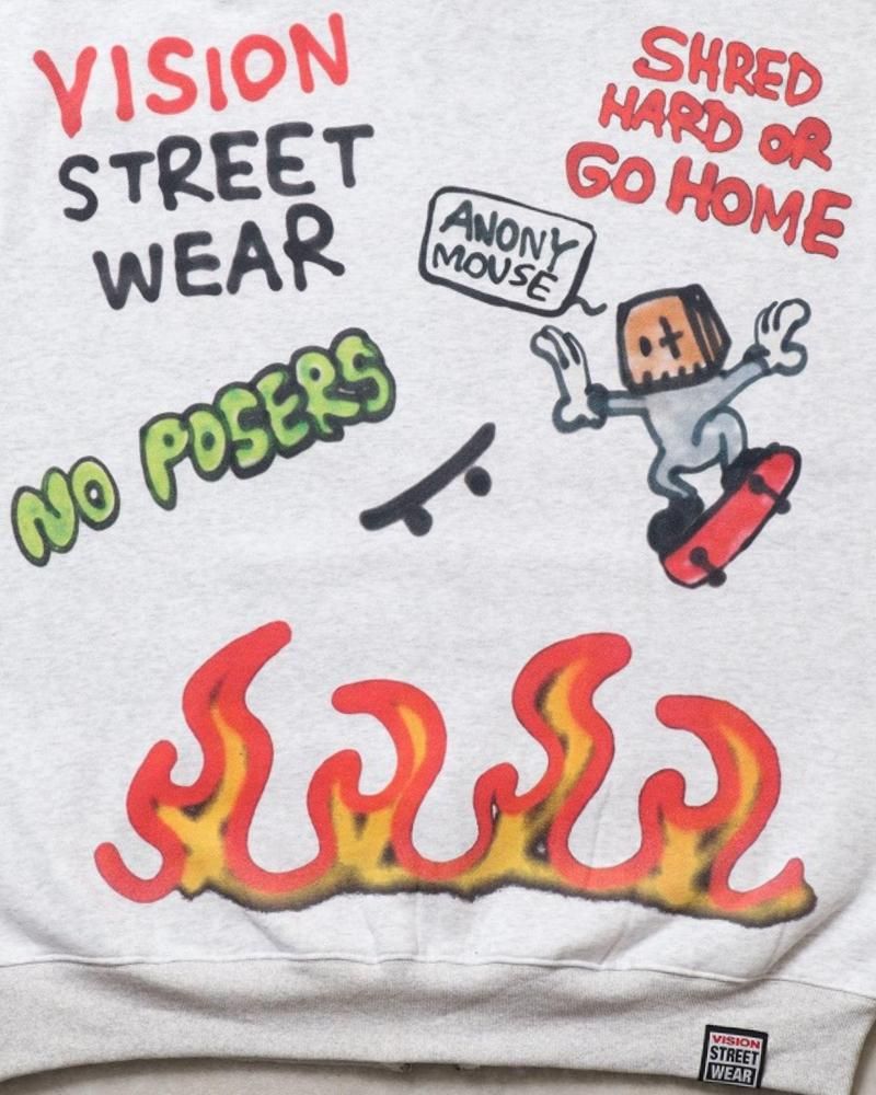 VISION STREET WEAR guernika All-Print ジップパーカー GRAY