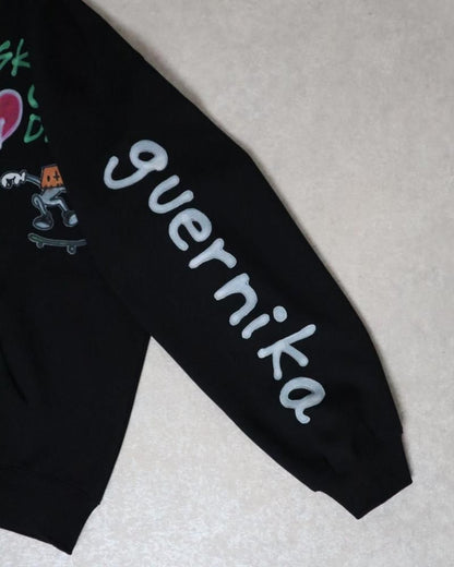 VISION STREET WEAR guernika All-Print ジップパーカー BLACK
