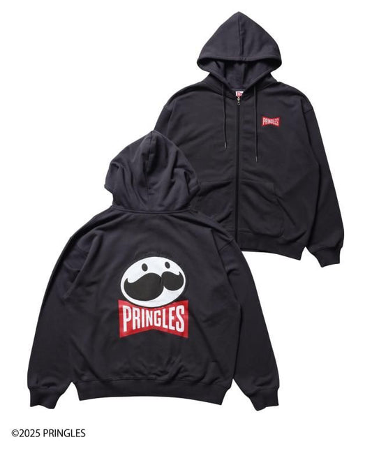 PRINGLES Back Face Zip Hoodie in Charcoal
