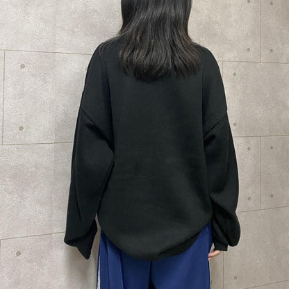 ANGEL BLUE エンジェルブルー アクリルバルキー ジャガードニット プルオーバー BLACK