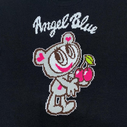 ANGEL BLUE エンジェルブルー アクリルバルキー ジャガードニット プルオーバー BLACK