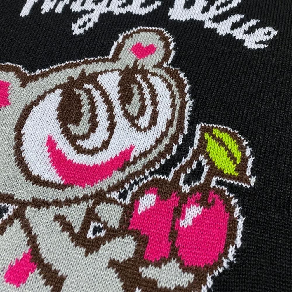 ANGEL BLUE エンジェルブルー アクリルバルキー ジャガードニット プルオーバー BLACK