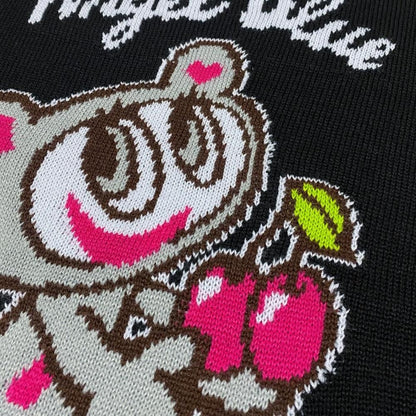 ANGEL BLUE エンジェルブルー アクリルバルキー ジャガードニット プルオーバー BLACK