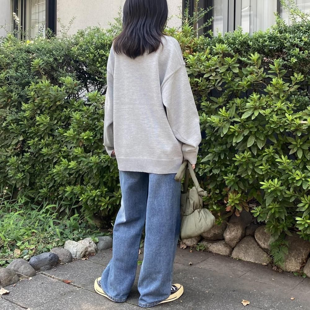 ANGEL BLUE エンジェルブルー アクリルバルキー ジャガードニット プルオーバー GRAY