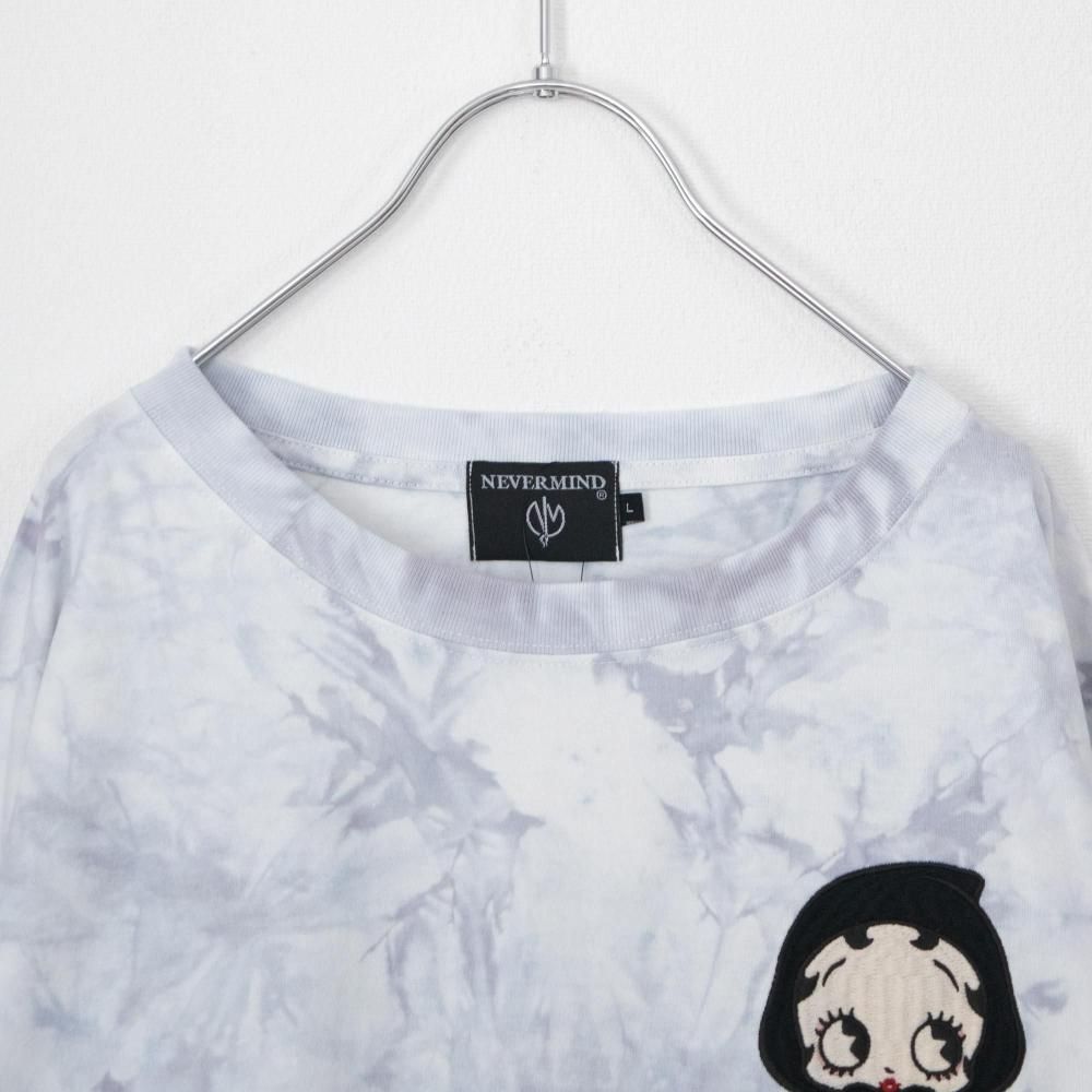 NEVERMIND × BETTY BOOP BIGシルエット天竺ロンT Tシャツ BBN-2602 TIE DYE GRAY