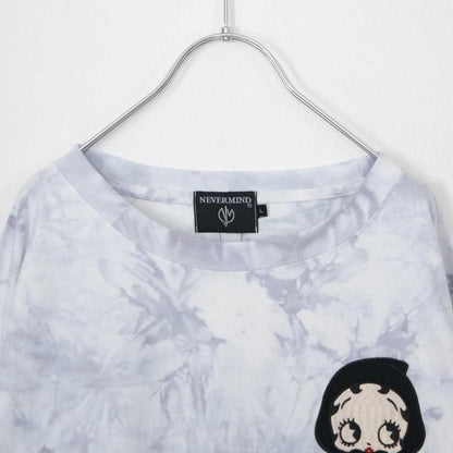 NEVERMIND × BETTY BOOP BIGシルエット天竺ロンT Tシャツ BBN-2602 TIE DYE GRAY