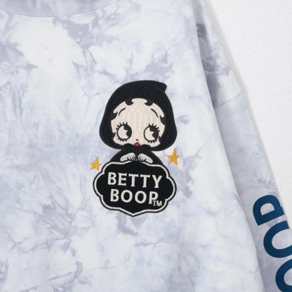 NEVERMIND × BETTY BOOP BIGシルエット天竺ロンT Tシャツ BBN-2602 TIE DYE GRAY