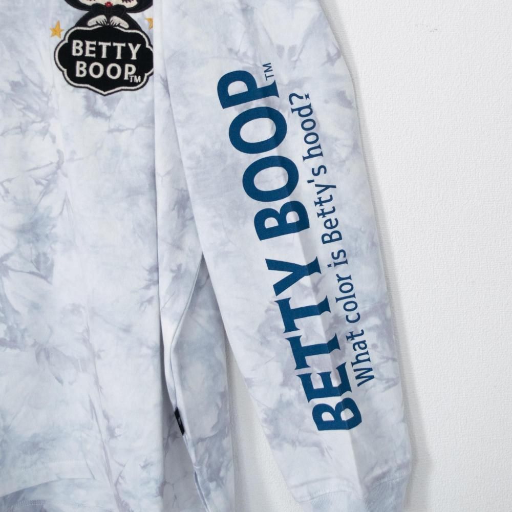 NEVERMIND × BETTY BOOP BIGシルエット天竺ロンT Tシャツ BBN-2602 TIE DYE GRAY