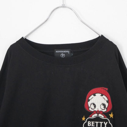 NEVERMIND × BETTY BOOP BIGシルエット天竺ロンT Tシャツ BBN-2602 BLACK