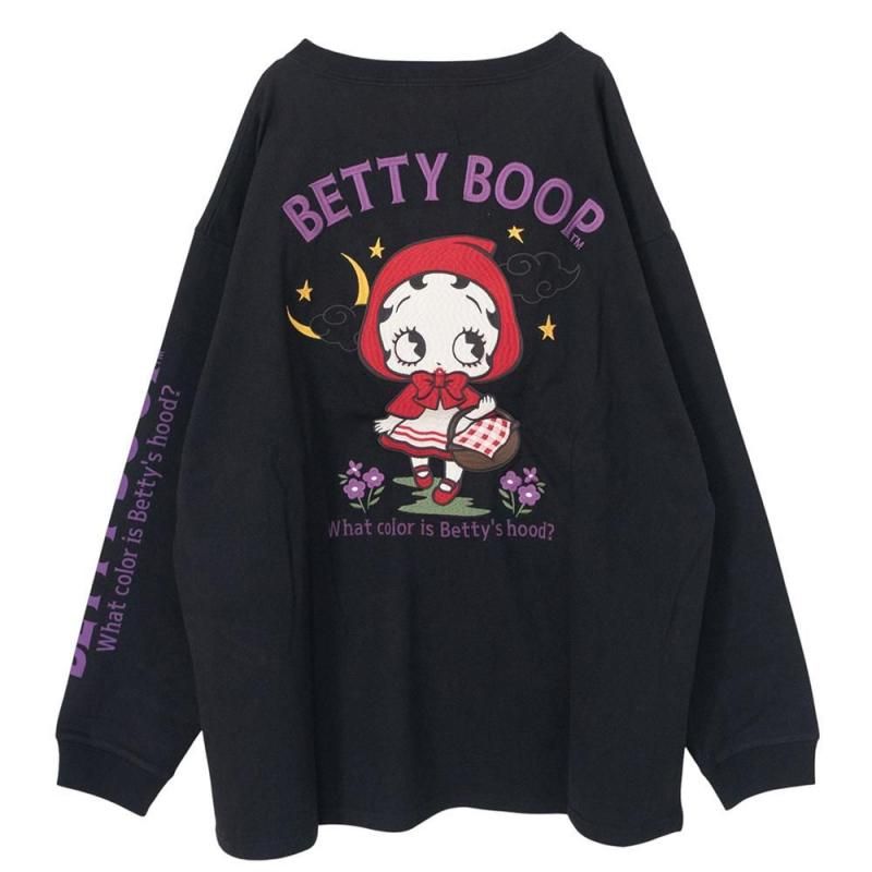 NEVERMIND × BETTY BOOP BIGシルエット天竺ロンT Tシャツ BBN-2602 BLACK