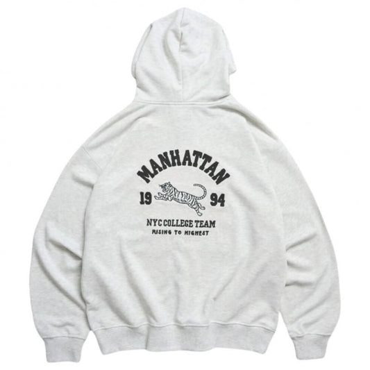 POWER TO THE PEOPLE カレッジロゴ虎ジップパーカー KINARI