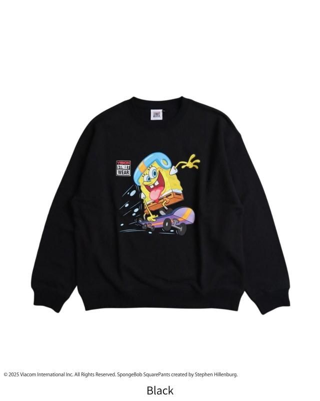 スポンジ・ボブ×VISION Skateboard スウェット BLACK