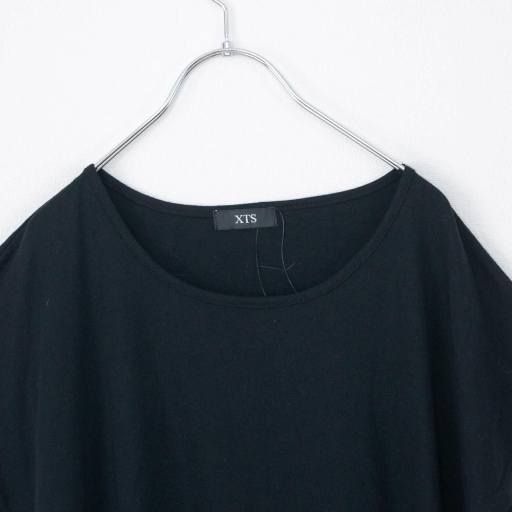 B品 XTS ドルマン ロング丈 Tシャツ チュニック BLACK