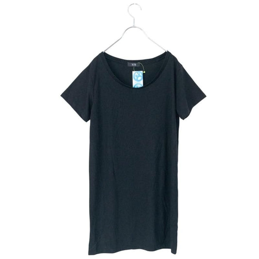 B品 XTS ソフト ロング丈 Tシャツ チュニック BLACK