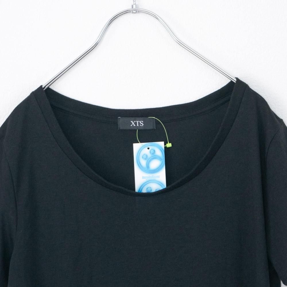 B品 XTS ソフト ロング丈 Tシャツ チュニック BLACK