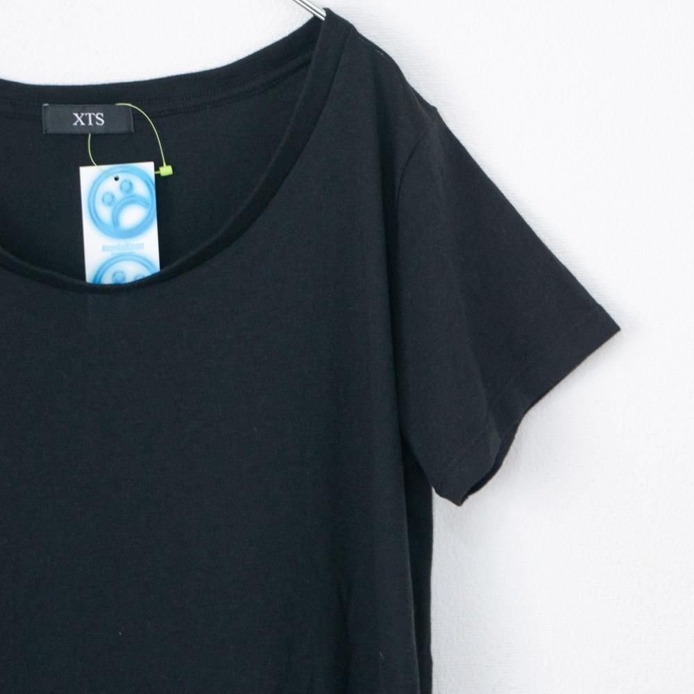 B品 XTS ソフト ロング丈 Tシャツ チュニック BLACK