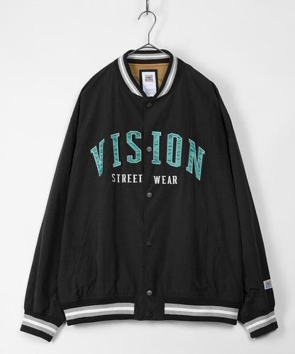 VISION STREET WEAR ナイロンワッペンスタジアムジャケット BLACK