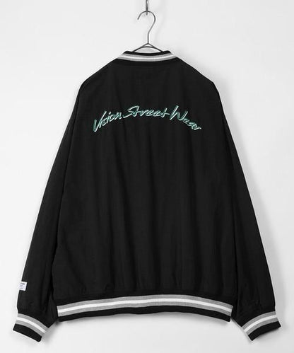 VISION STREET WEAR ナイロンワッペンスタジアムジャケット BLACK