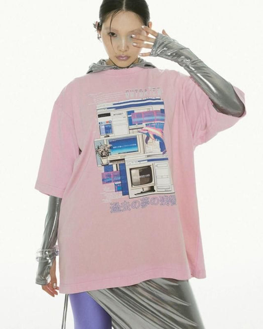 M.E. MYUUA ETERNAL OUTDATED ボーイズTシャツ PINK