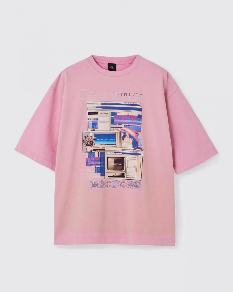 M.E. MYUUA ETERNAL OUTDATED ボーイズTシャツ PINK