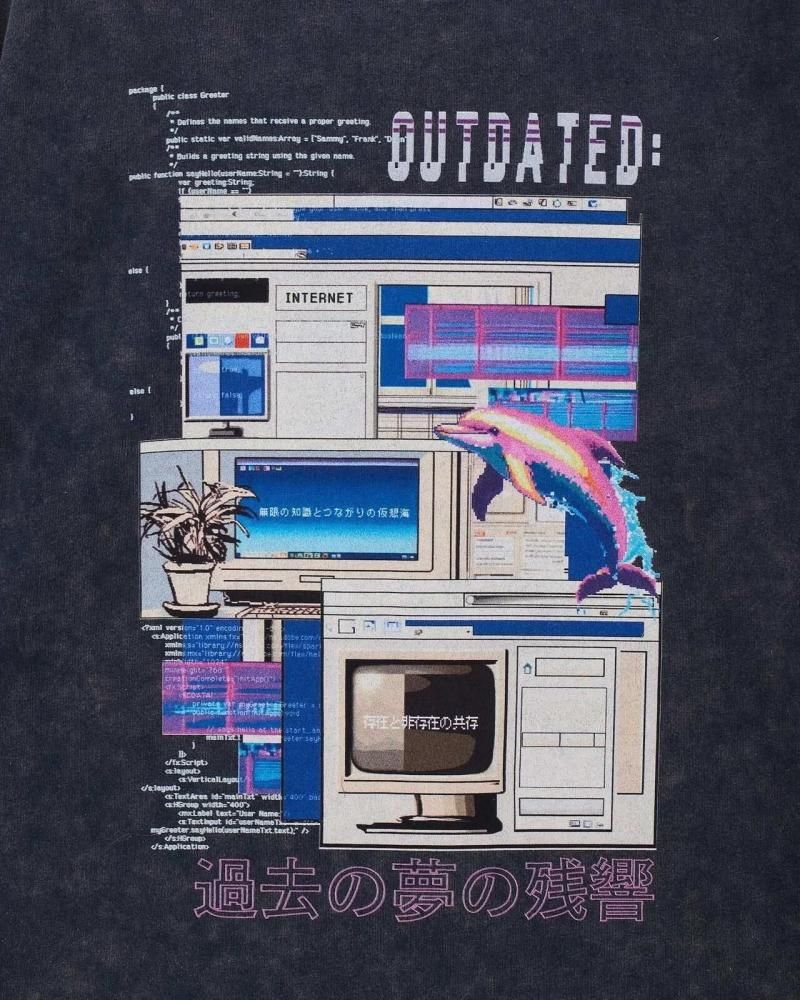 M.E. MYUUA ETERNAL OUTDATED ボーイズTシャツ BLACK