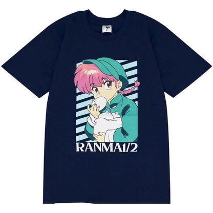らんま1/2 半袖Tシャツ レディース らんま NAVY