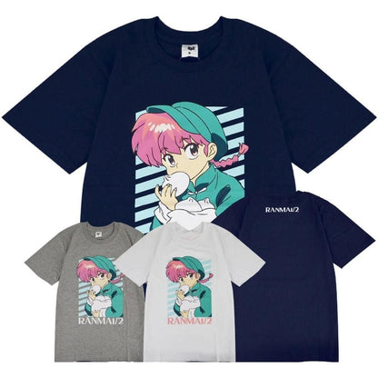 らんま1/2 半袖Tシャツ レディース らんま NAVY