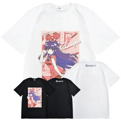 らんま1/2 半袖Tシャツ レディース シャンプー BLACK