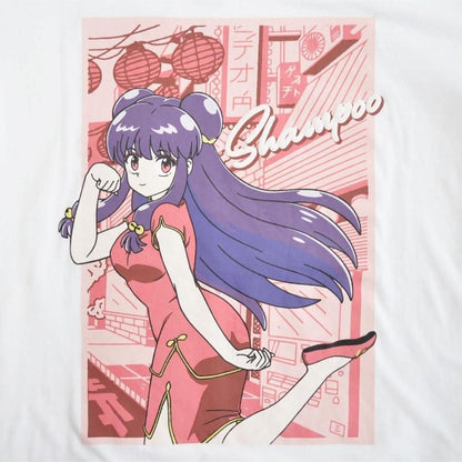 らんま1/2 半袖Tシャツ レディース シャンプー WHITE