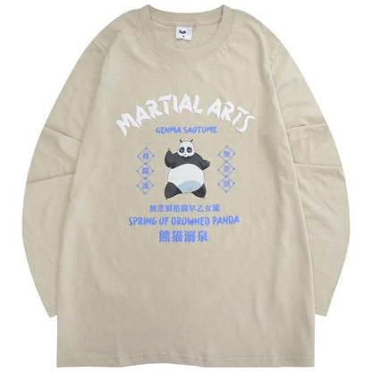 らんま1/2 長袖Tシャツ レディース ロンT 早乙女玄馬 GRAY BEIGE