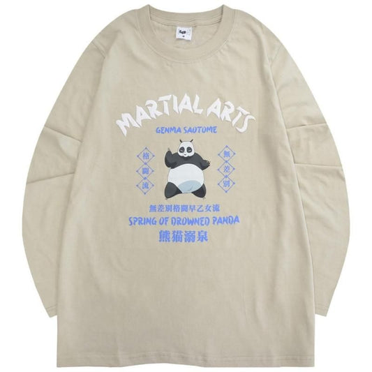 らんま1/2 長袖Tシャツ レディース ロンT 早乙女玄馬 GRAY BEIGE