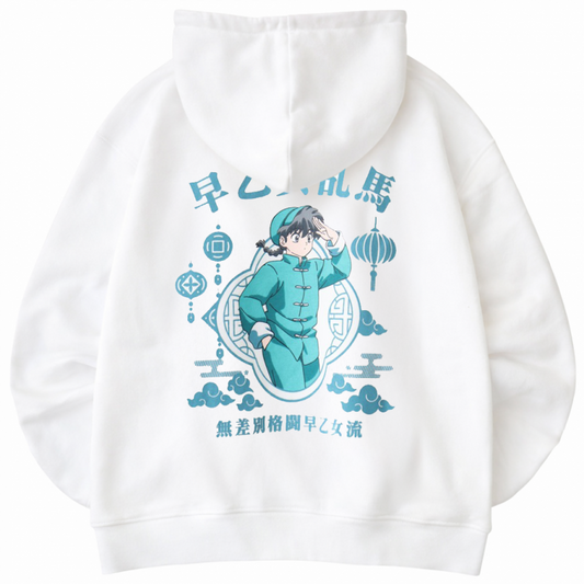 らんま1/2 フーディー 裏起毛 パーカー WHITE