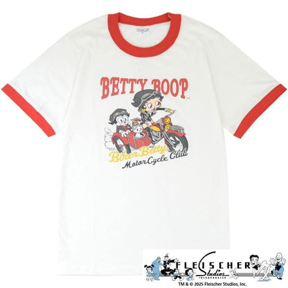BETTY BOOP ベティちゃん バイク 半袖 Tシャツ WHITE