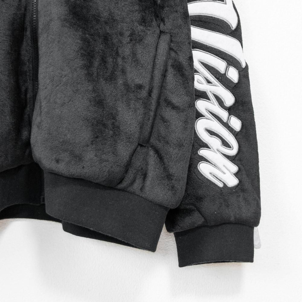 VISION STREET WEAR 袖ワッペン ファーブルゾン BLACK