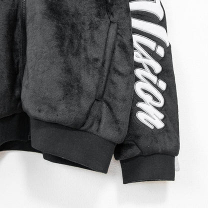VISION STREET WEAR 袖ワッペン ファーブルゾン BLACK