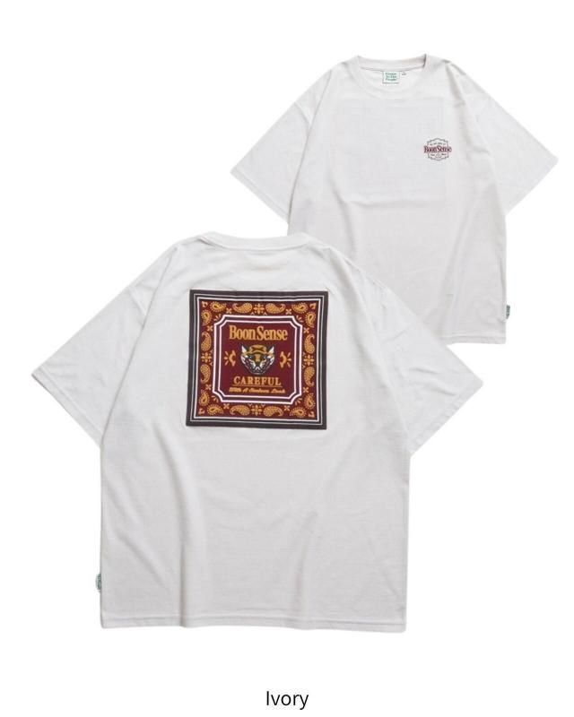 POWER TO THE PEOPLE タイガーバンダナTee / 梨地 半袖Tシャツ Ivory