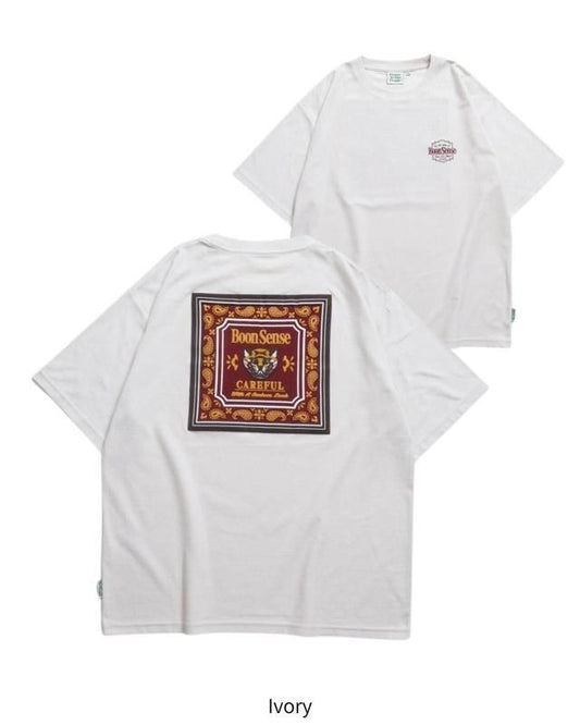 POWER TO THE PEOPLE タイガーバンダナTee / 梨地 半袖Tシャツ Ivory