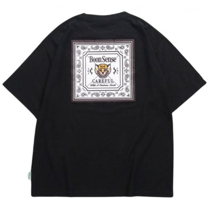 POWER TO THE PEOPLE タイガーバンダナTee / 梨地 半袖Tシャツ Black