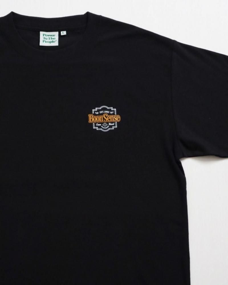 POWER TO THE PEOPLE タイガーバンダナTee / 梨地 半袖Tシャツ Black