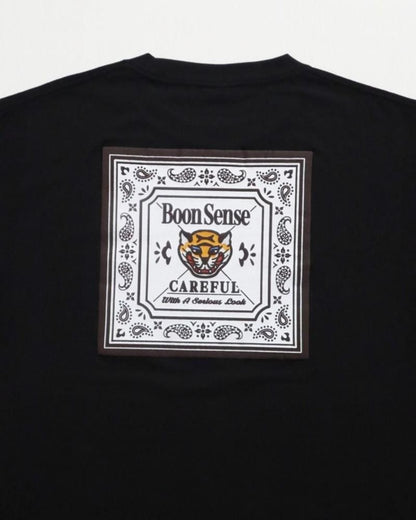 POWER TO THE PEOPLE タイガーバンダナTee / 梨地 半袖Tシャツ Black