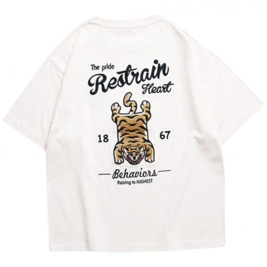 POWER TO THE PEOPLE タイガーラグ刺繍Tee / 半袖Tシャツ Ivory
