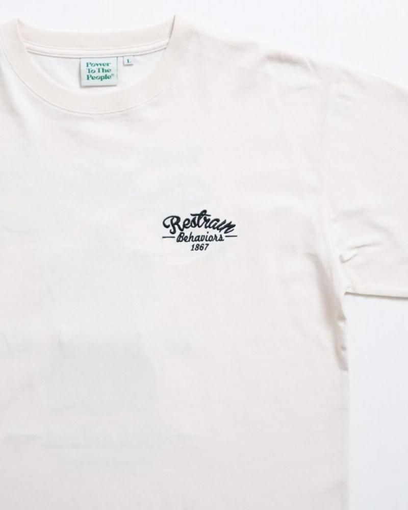 POWER TO THE PEOPLE タイガーラグ刺繍Tee / 半袖Tシャツ Ivory