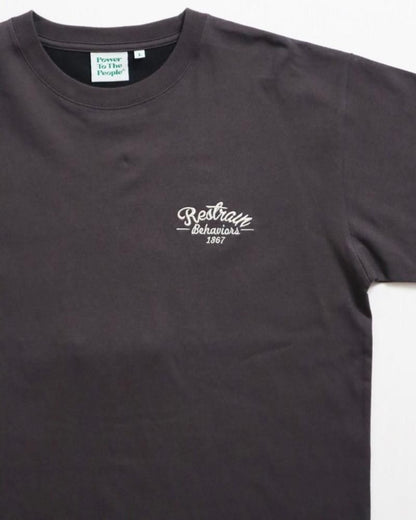 POWER TO THE PEOPLE タイガーラグ刺繍Tee / 半袖Tシャツ Charcoal