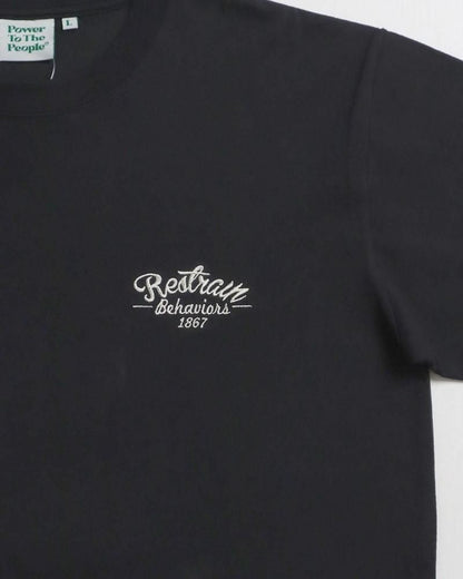 POWER TO THE PEOPLE タイガーラグ刺繍Tee / 半袖Tシャツ Black